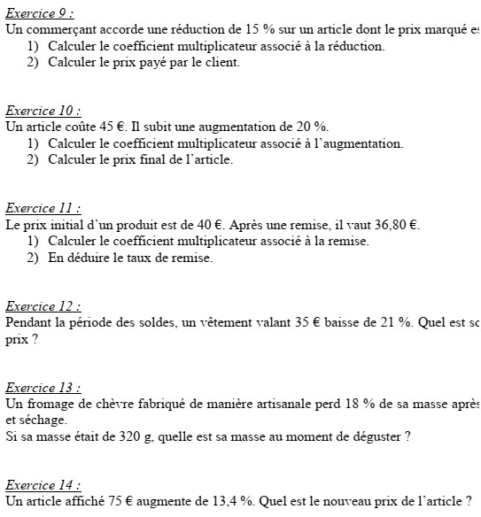 Math matiques Exercices Corrig Sur Les Pourcentages